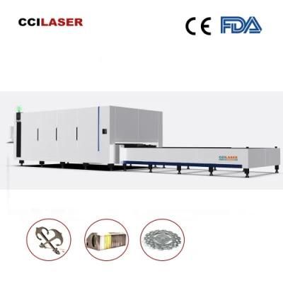 Cci CNC Laser Cutter 1000W 2000W 3kw Automatic Fiber Laser Cutting Machine for Sheet Metal with Exchange Table and Cover