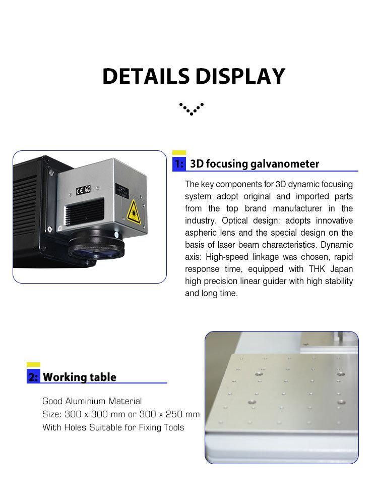 30W 50W 70W 100W Deep Engraving 3D Fiber Laser Marking Machine