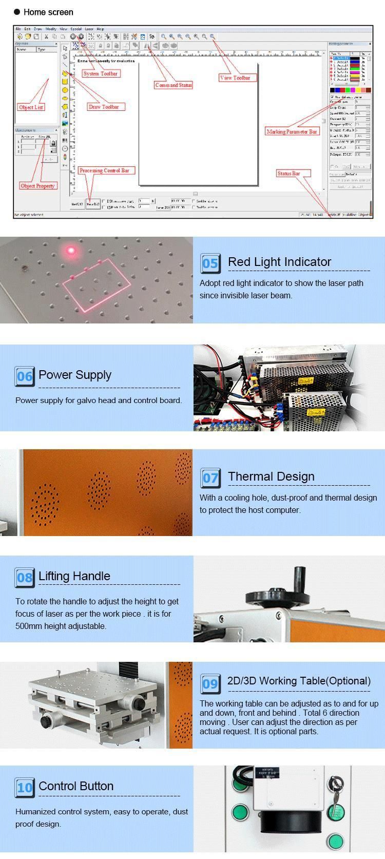 Desktop Integrated Optical Fiber Laser Marking Machine