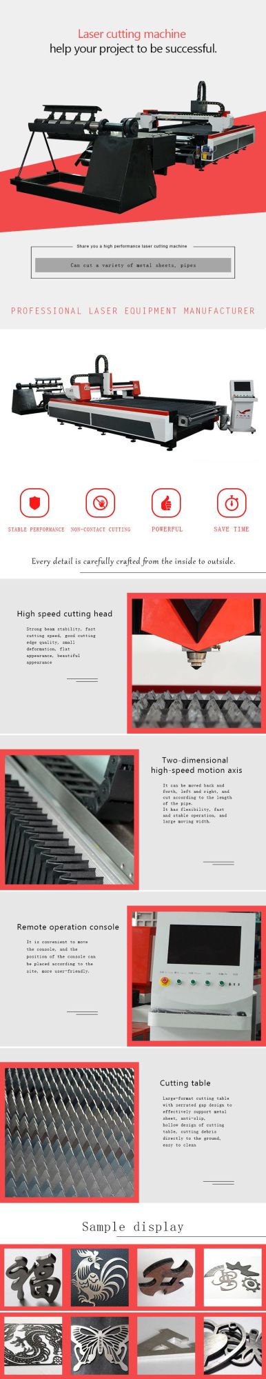 1000W Fiber Laser Cutting Machine Sheet Metal Cutter