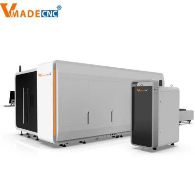 4000W Fiber Laser Cutting Machine Metal Sheet Cutting with Exchange Table&Full Cover Overseas Service 3 Years Free Warranty