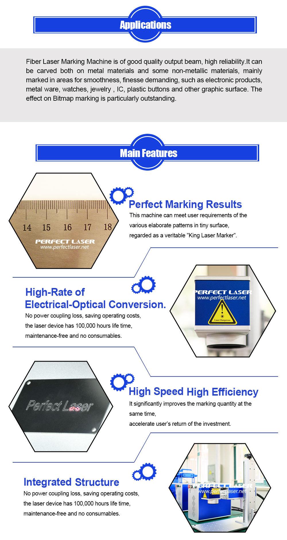 Flying Metal Color Laser Etching Fiber Laser Marking Machine with Working Platform