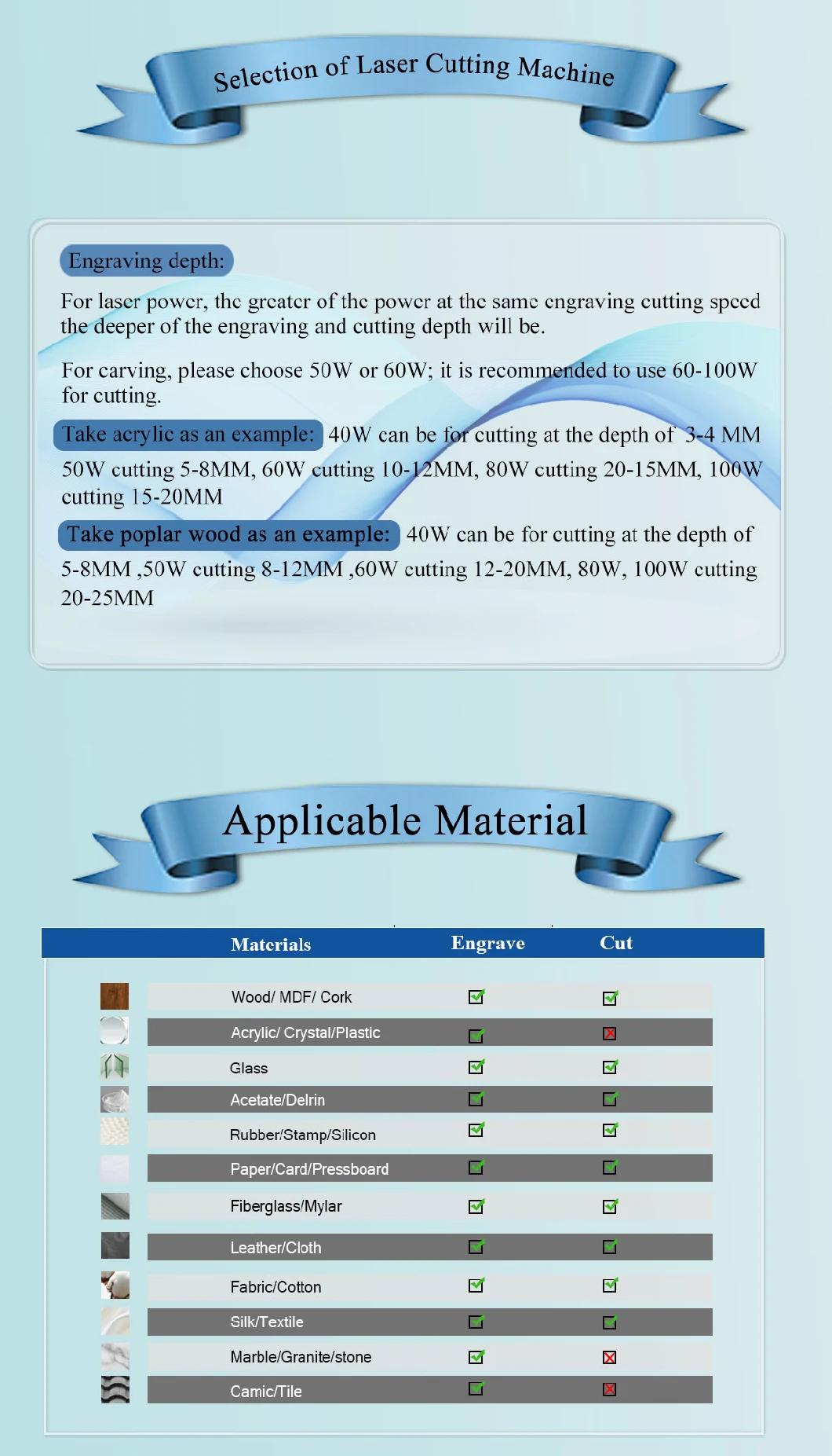 DIY China Laser Cutter Laser Cutting Machine M4060 for Wood Acrylic Glass Cutting and Engraving