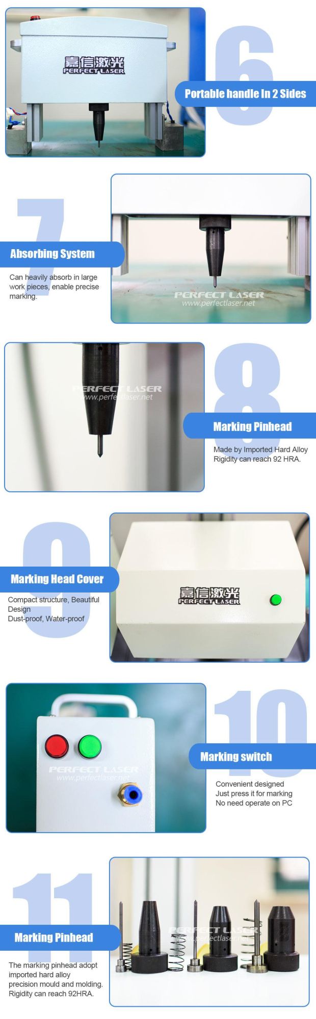 Peqd-030 Portable Type Handheld DOT Peen Marking Machine for Metal