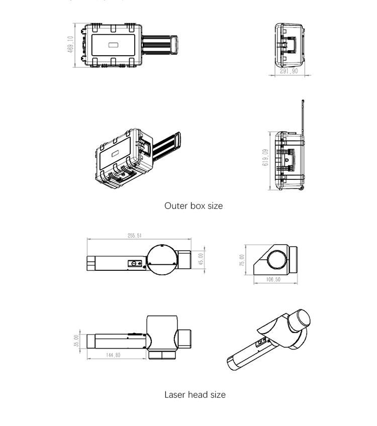 Mini Type Laser Rust Removal Machinery 100W Mopa Small Portable Rust Remover Fiber Laser Cleaning Machine