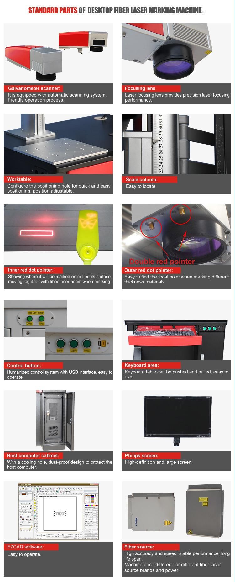 Laser Engraving Marking Cutting 50W Raycus Fiber Marker for Metal Nonmetal