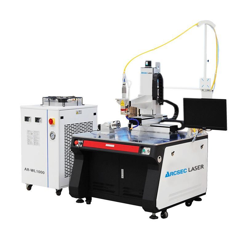 4 Axis Servo Motors Linkage Metal Fiber Optic Continuous Laser Welding Machine