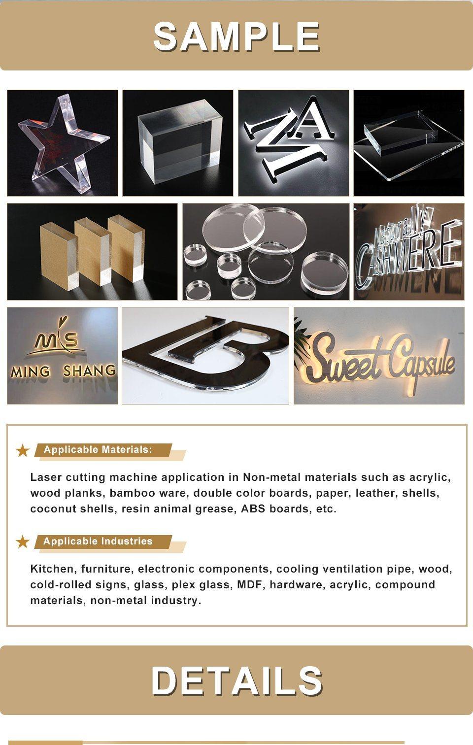 80W 100W 150W CO2 Laser Cutting Machine 1390 Acrylic Wood Leather Textile Laser Cut Machine