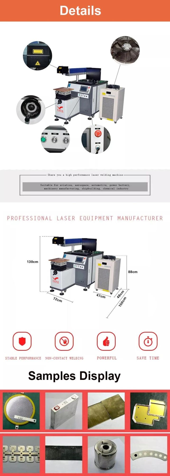 Dph200 200W High Precision Galvanometer Spot Laser Welding Machine for Jewelry/Watches/Sunglasses Parts