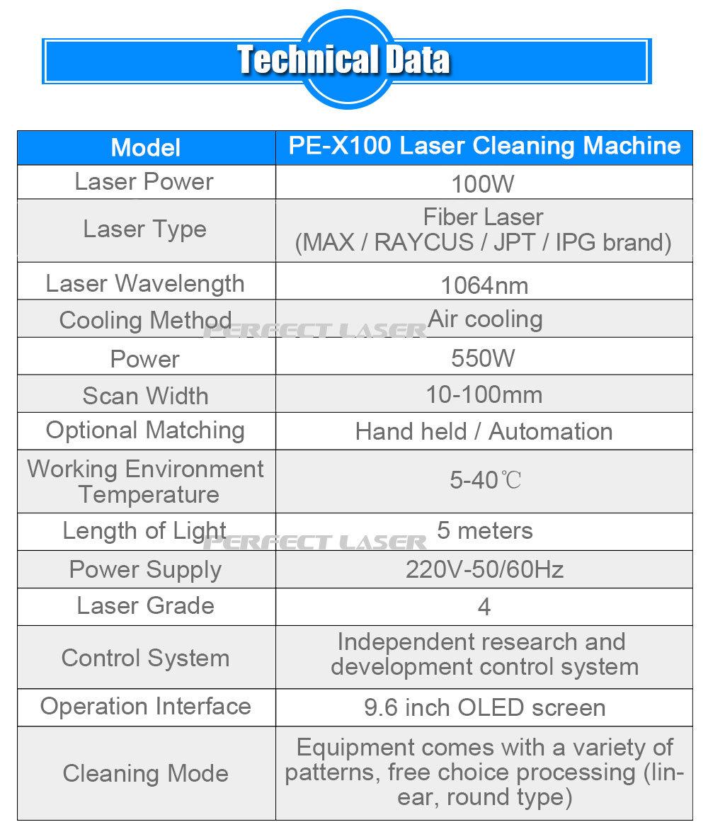 PE-X100 100W Handheld Laser Nickel Metal Rust Removal Machine