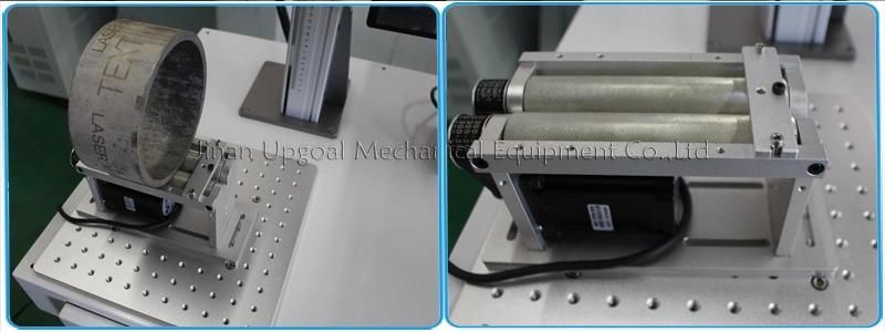 30W Large Diameter Metal Tube Fiber Laser Marking Machine with Roller Rotary