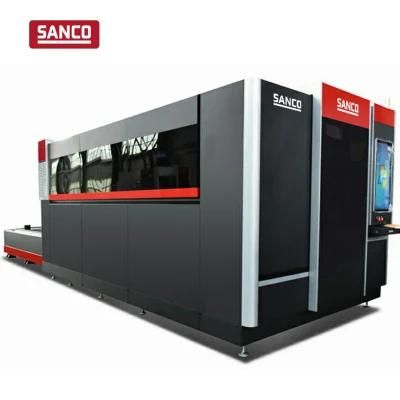 1500watt Two Work Table Full Enclosure with View Window Metal Sheet Laser Cutting Machine