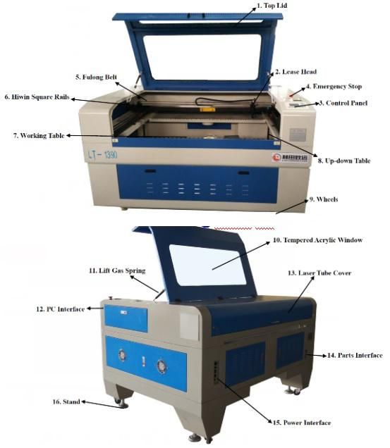 100W 1390 1610 CO2 Laser Engrave Laser Cutting Machine and Leather Laser Engraving Machine for Fabric / Garment / Textile