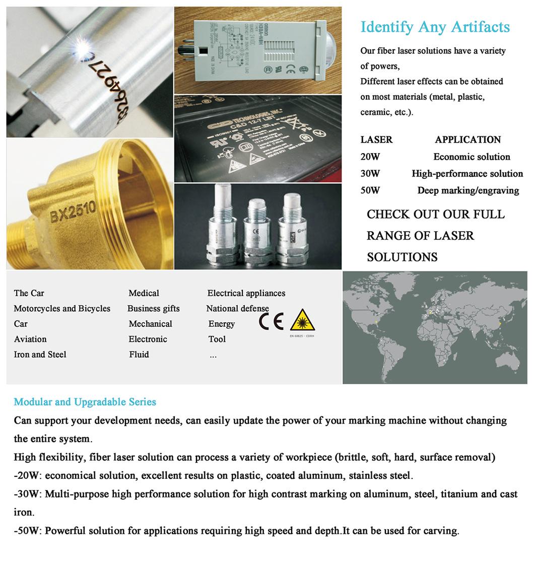 20W Fiber Laser Desktop Marking Engraving Machine for Logo Marking on Metal Plates