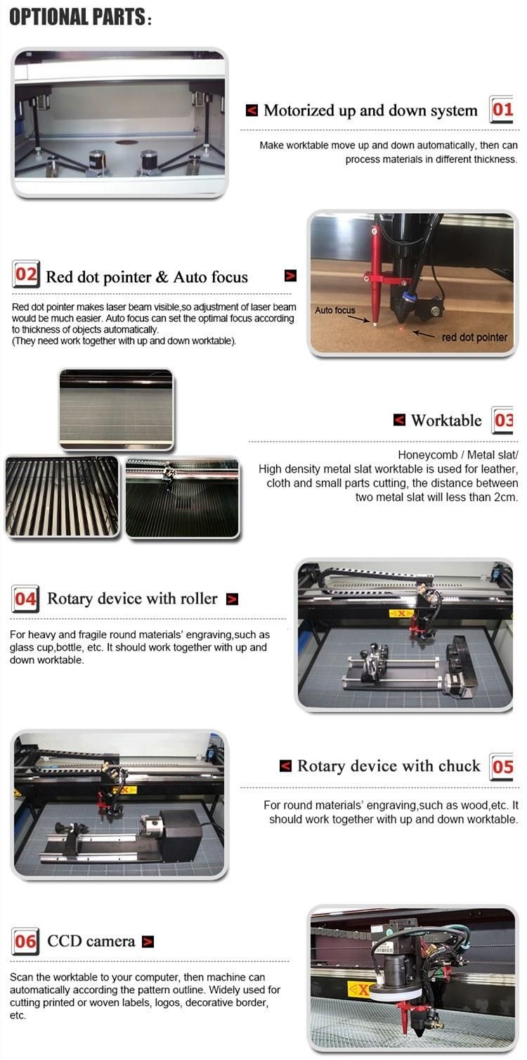 1290 100W High Precision Camera Textile CO2 Laser Cutting Machine