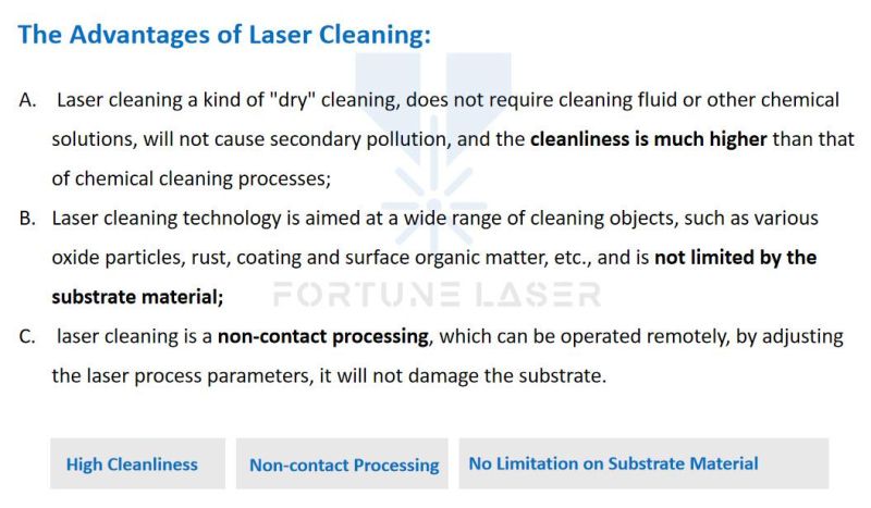 Fortune Laser Factory Price Pulser Fiber Metal Rust Removal 50W 100W Laser Cleaning Machine