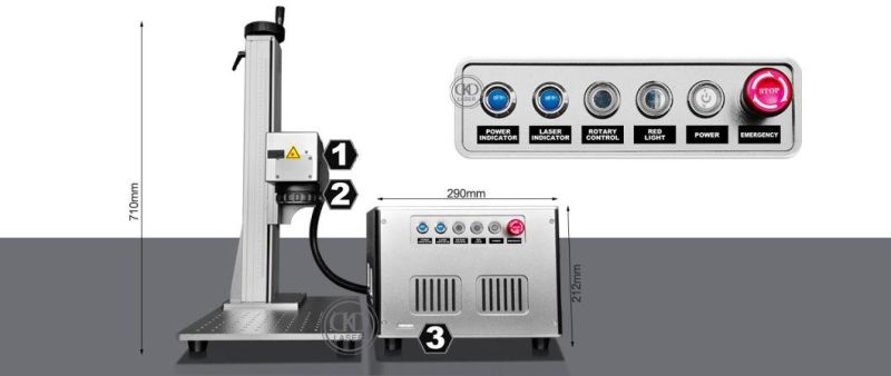 100W Small Portable Fiber Marking Machine with Big Scope