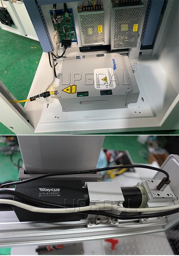 China Metal Products Fiber Laser Marking Machine with Rotary Device 50W