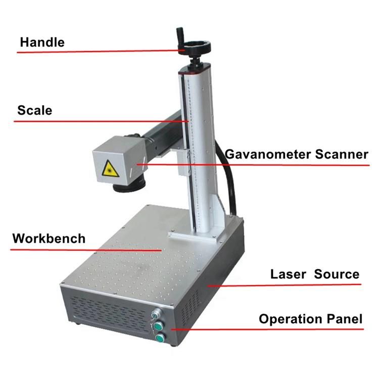 Fiber Laser Marking Machine with Rotary for Round Material