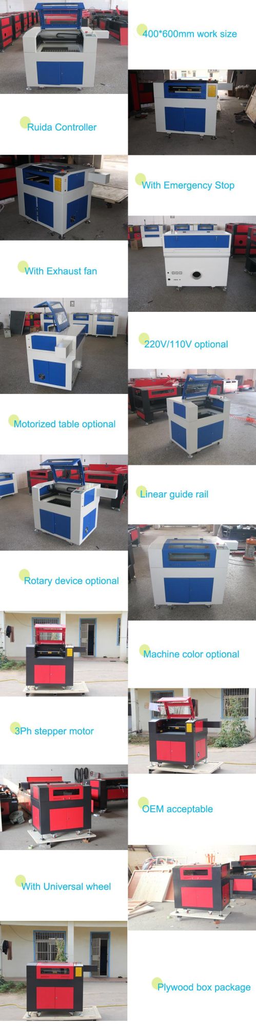 CE Approved 4060 Acrylic Wood Paper Laser Engraving Cutting Machine