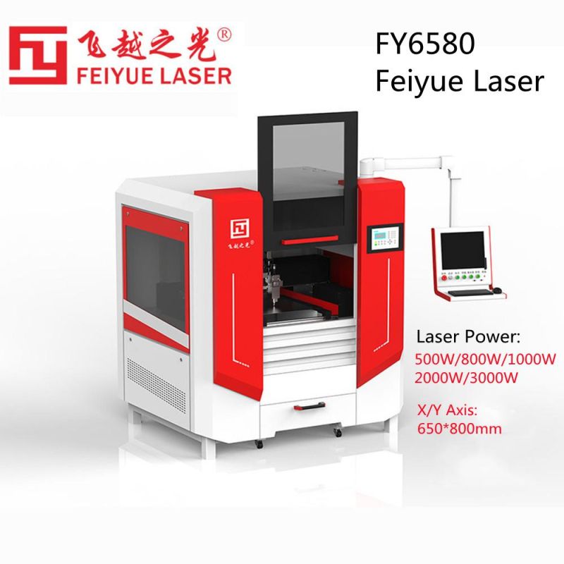 Fy6580s Sheet Metal Processing Machine Feiyue Laser Cutter Precision Machining CNC Ss Aluminum Steel Copper Titanium Metal Fiber Laser Cutting Machine