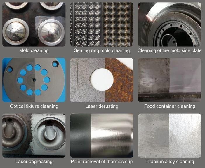 Precision Mold Cleaning Using Laser Technology Mobile Cleaning Tool 50W 100W 200W Fiber Laser Cleaning Machine