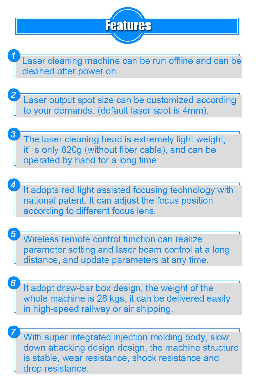 100 Watts Portable Metal Laser Paint Removal Machine