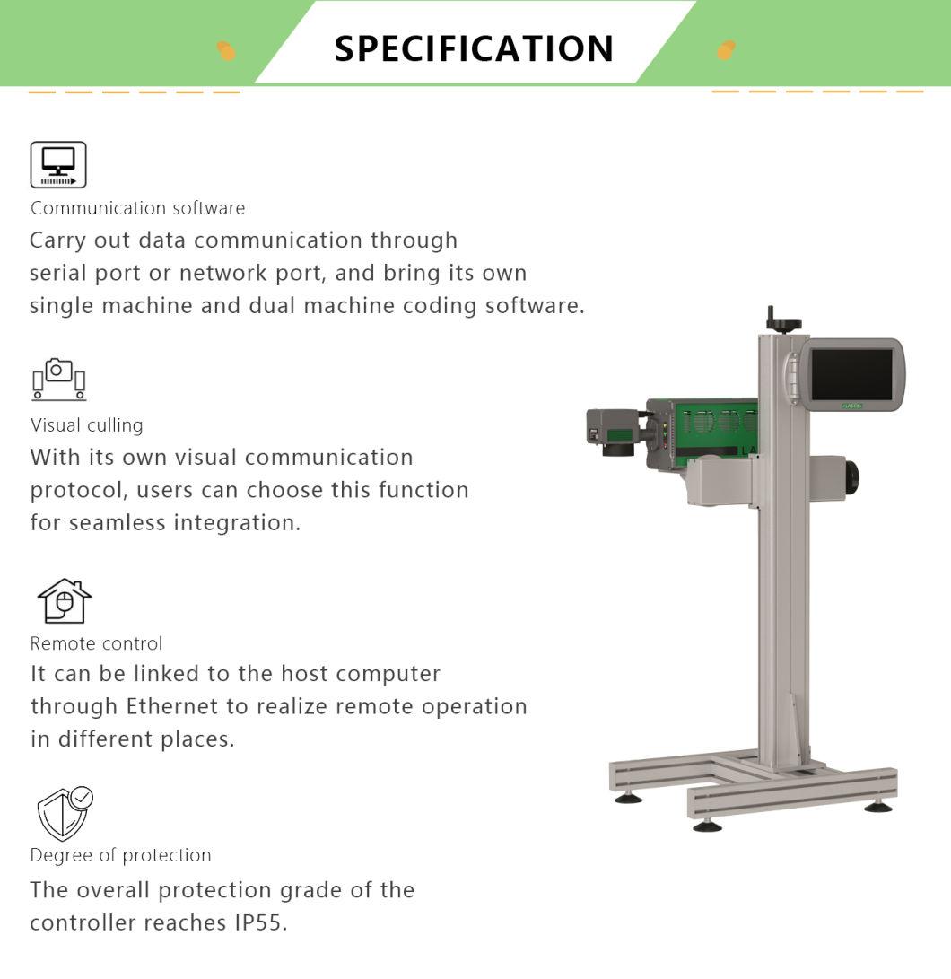 Flying UV Laser Marking Machine UV Laser Printing Machine for Glass Plastic Food Packaging Bag