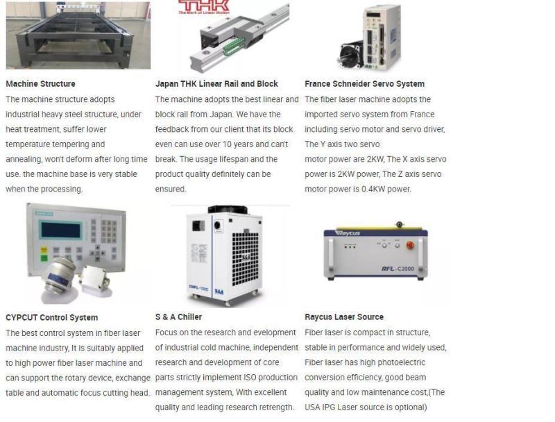 Top Sale1000W, 2000W, 3000W Fiber Laser Cutting Machine