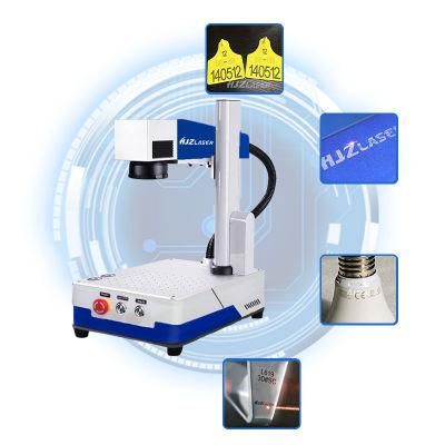 Hjz 20 Watts Fiber Laser Marking Machine Price 30W 50W Laser Cutting Metal Jewelry Nameplate Dog Tag