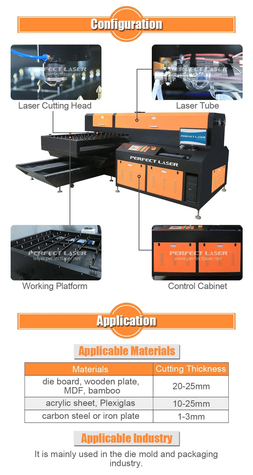 Pec-1218p 400W / 600W Plywood MDF Die Board Laser Cutting Machine