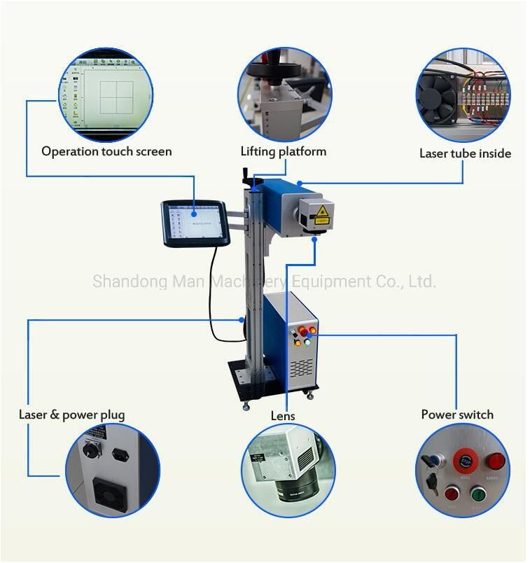 3D Ezcad Fly Fiber Laser Marking Machine for Jeans Wood and Metal