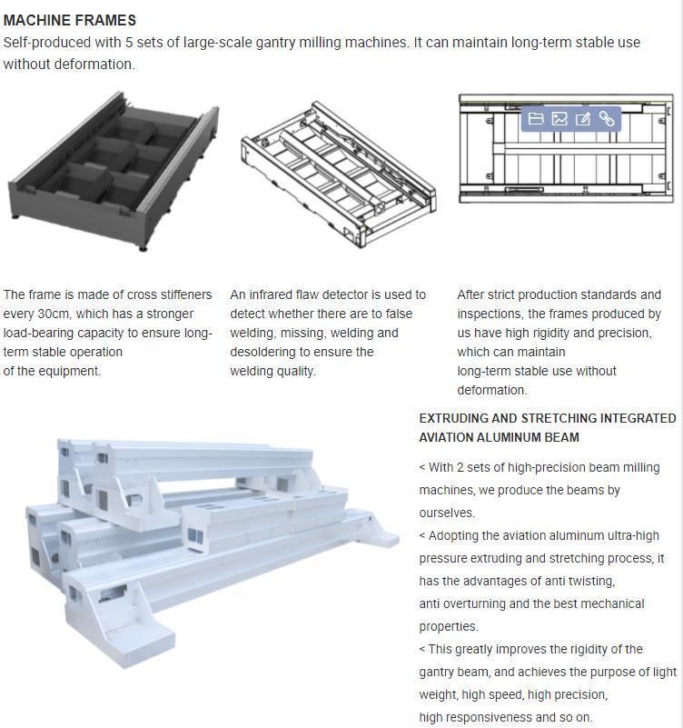 Fhbs 1000W Industry Laser Equipment Cutting Machine with Aviation Aluminum Beam Direct Delivery Free Samples