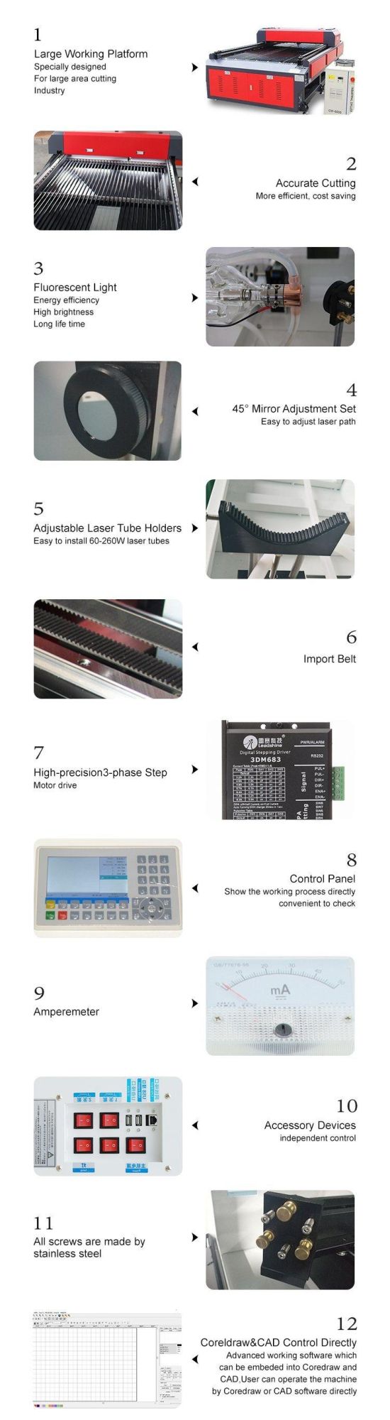 Lihua Die Board Cut Acrylic Co2 Laser Engraving Cutting Machine