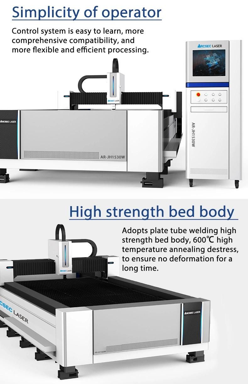 Factory Directly Selling Jqhg-3015+1500W Fiber Laser Metal Sheet Cutting Machine with Exchange