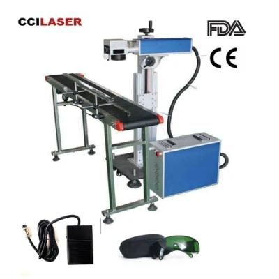 20W 30W Raycus High Speed Fly Fiber Laser Wire Cable Pipe Marking Machine for Production Line