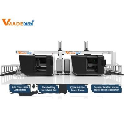 1.5kw 3kw Metal Round Square Tube and Metal Sheet Closed CNC Fiber Laser Cutting Machine Price