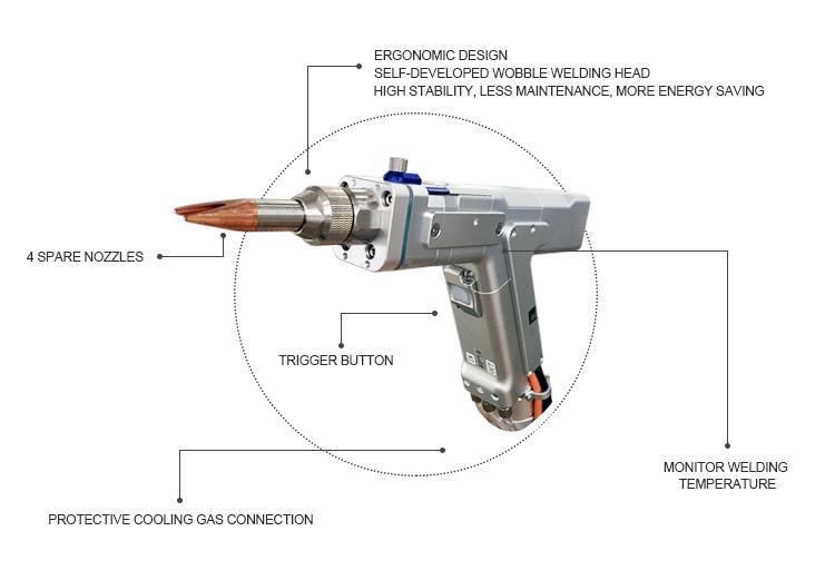 1500W Portable Handheld Fiber Laser Welding Welder Equipment Machine for Metal Aluminum Copper