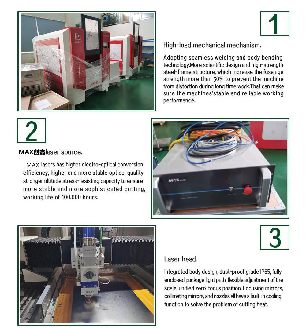 Fy6560 Sheet Metal Processing Industry Feiyue Laser Best Fiber Cutter Machines CNC Precision Cutting Stainless Steel Ss Titanium Copper Laser Cutting Machine