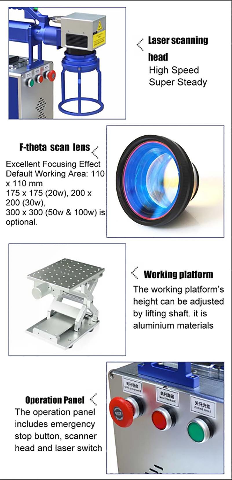 20W Portable Fiber Laser Marking Machine with with Touch Screen