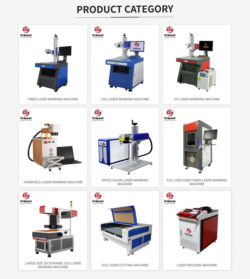 Hispeed 20W 30W CO2 Metal Tube Laser Marking Machine for Wood Leather / Laser Printing on Glass