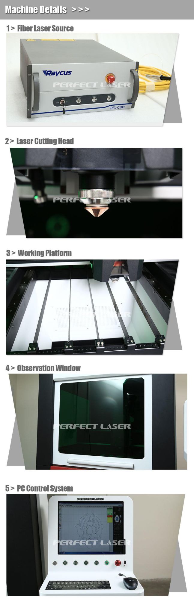 1000W Carbon Steel Fiber Laser Cutting Machine with Protective Cover