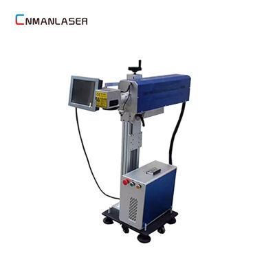 Online Fly Fiber Laser Marking Machine for Metal with LCD Touch Screen