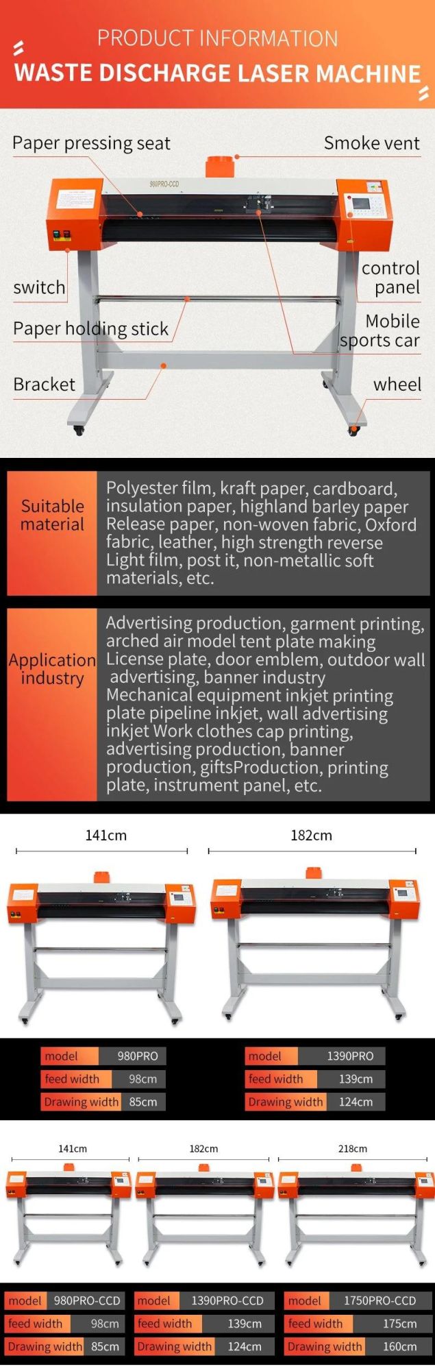 85cm Wide Model Computer Laser Engraving Waste Discharge Polyester Film Kraft Paper Drawing Engraving Machine Hollowing Painting Cutting Plotter