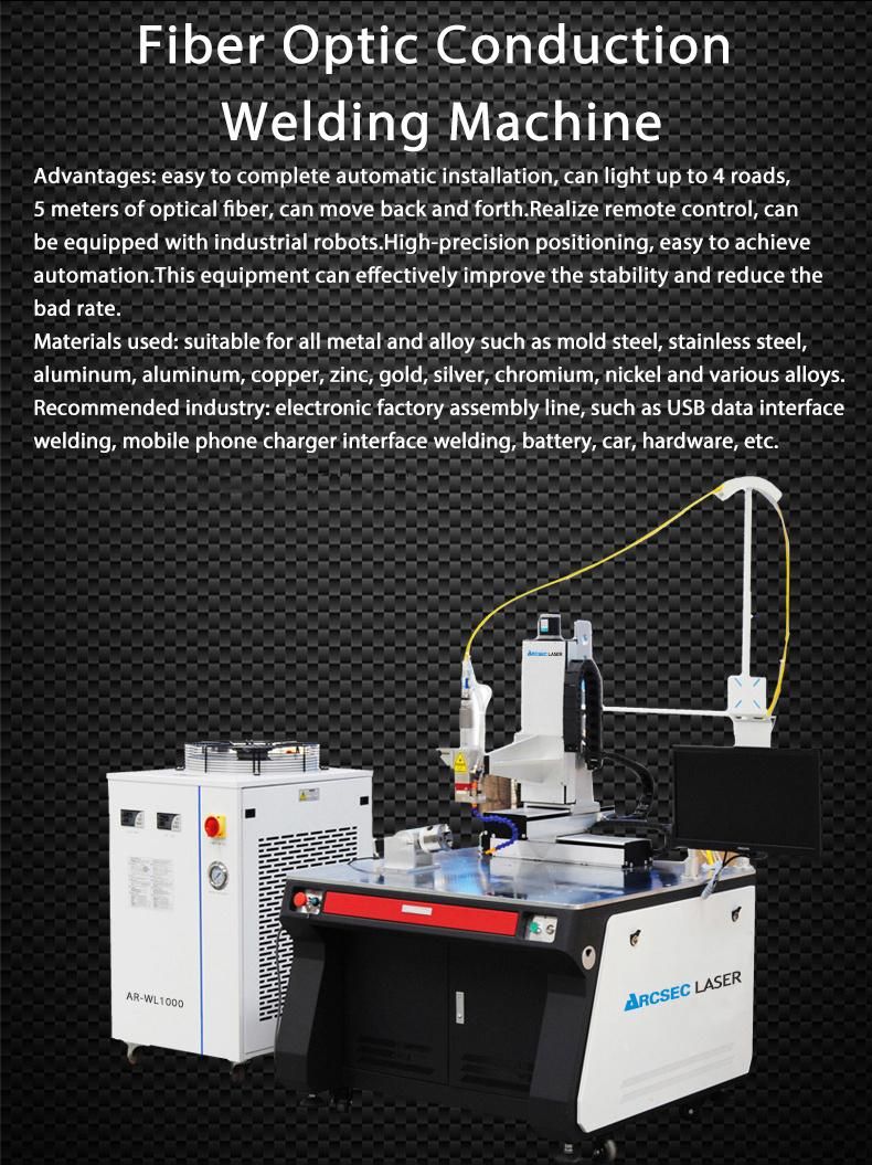 4 Axis Servo Motors Linkage Metal Fiber Optic Continuous Laser Welding Machine