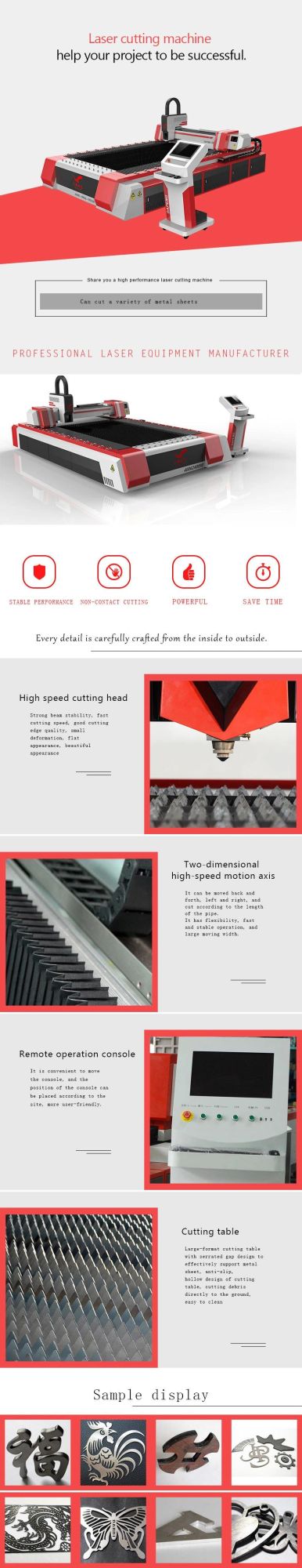 500watt-3000watt Laser Cutter High Speed and Precise Dapenglaser