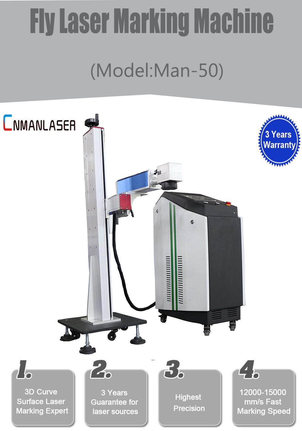 Portable Easy Movable 50W Fiber Laser Marker Machine with Phone Cover Business Card