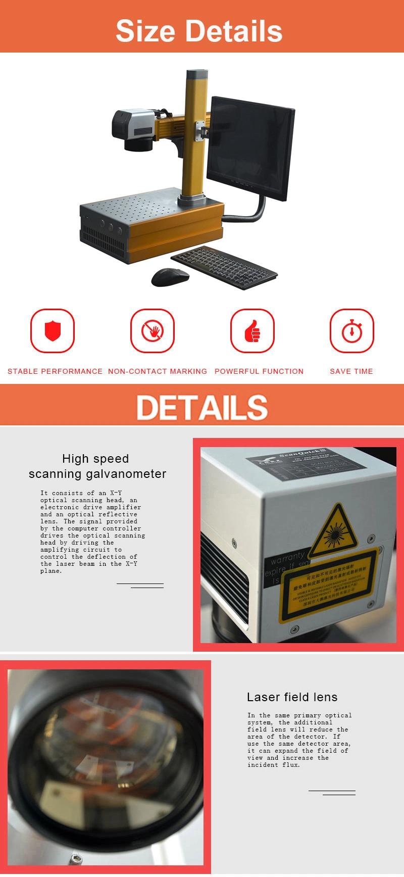 Portable 20W 30W 50W 60W 80W 100W CNC Fiber Laser Engraver Engraving Printing Machine Marker Marking Machine for Metal/Plastic/ABS