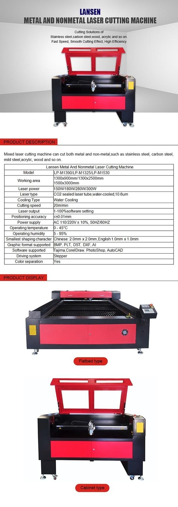 CNC Cutter Thin Metal Laser Cutting Machine for Ss CS