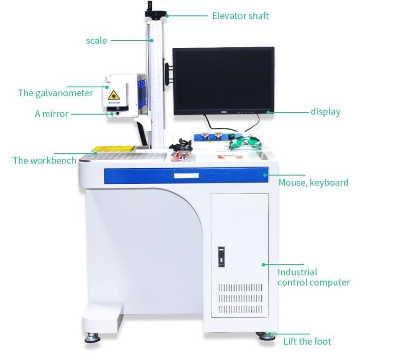 Desktop 3D Fiber UV Laser Marking Machine Laser Engraver 30W 50W 80W 100W Low Price for Plastic Acrylic Metal Gold